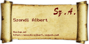Szondi Albert névjegykártya