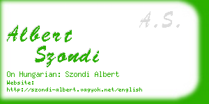 albert szondi business card